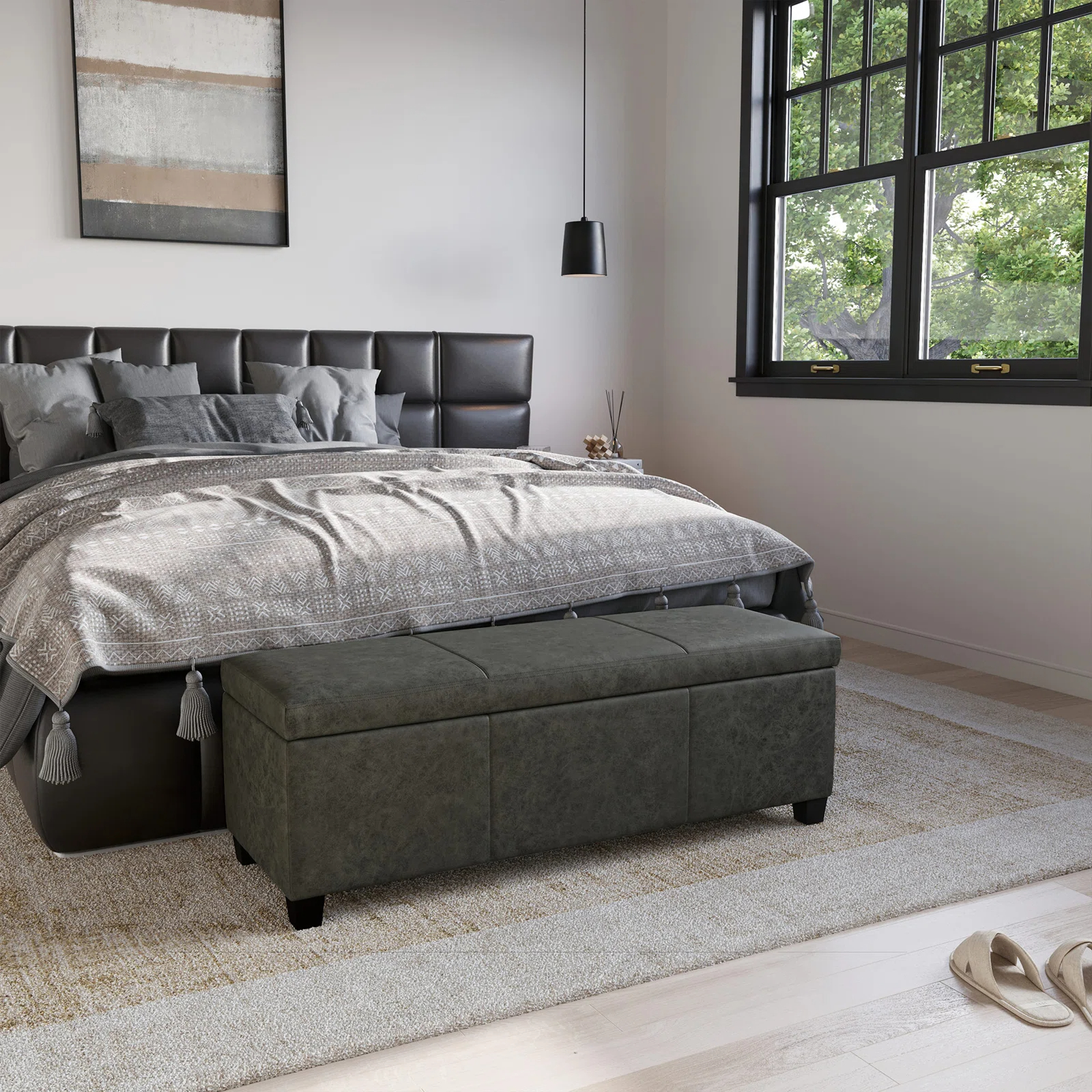 【Furniture】Boston Upholstered Storage Ottoman