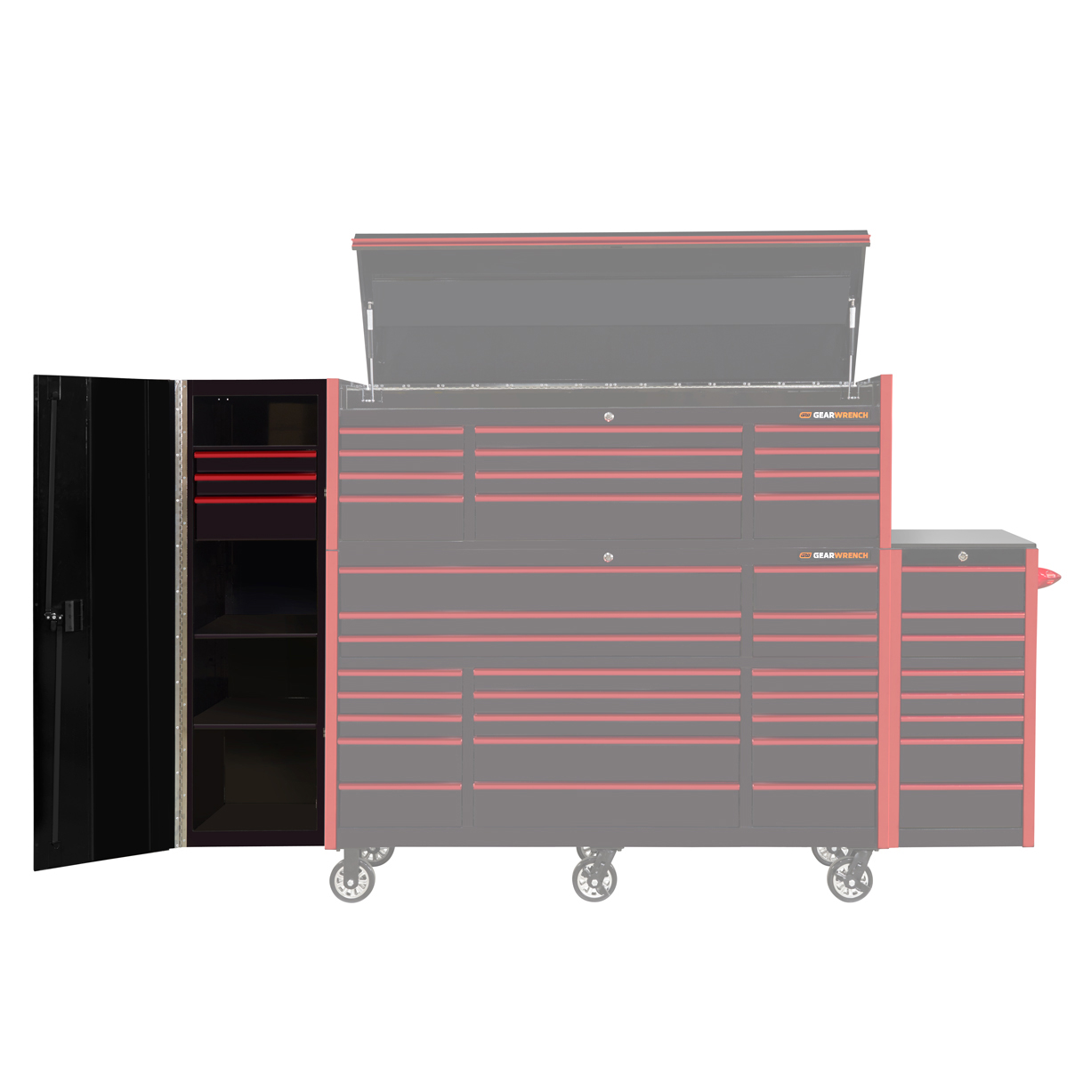 n- used toolboxGEARWRENCH GW Series 19 3 Drawer and 3 Shelf Side Lockern-