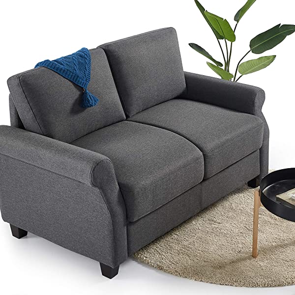 ZINUS Josh Loveseat Sofa / Easy, Tool-Free Assembly, Beige Beige Loveseat Sofa
